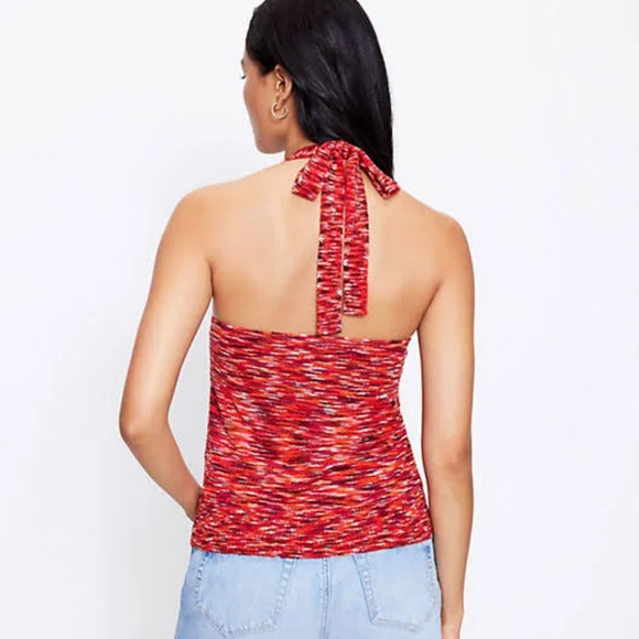 Loft Red knit halter top - Picture 2 of 8